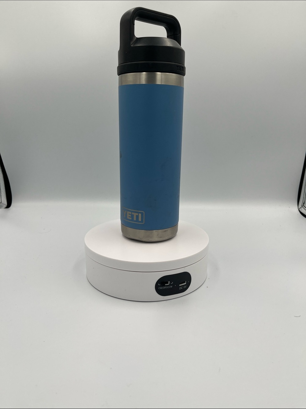 Yeti Light Blue Insulated Bottle with Black Handle